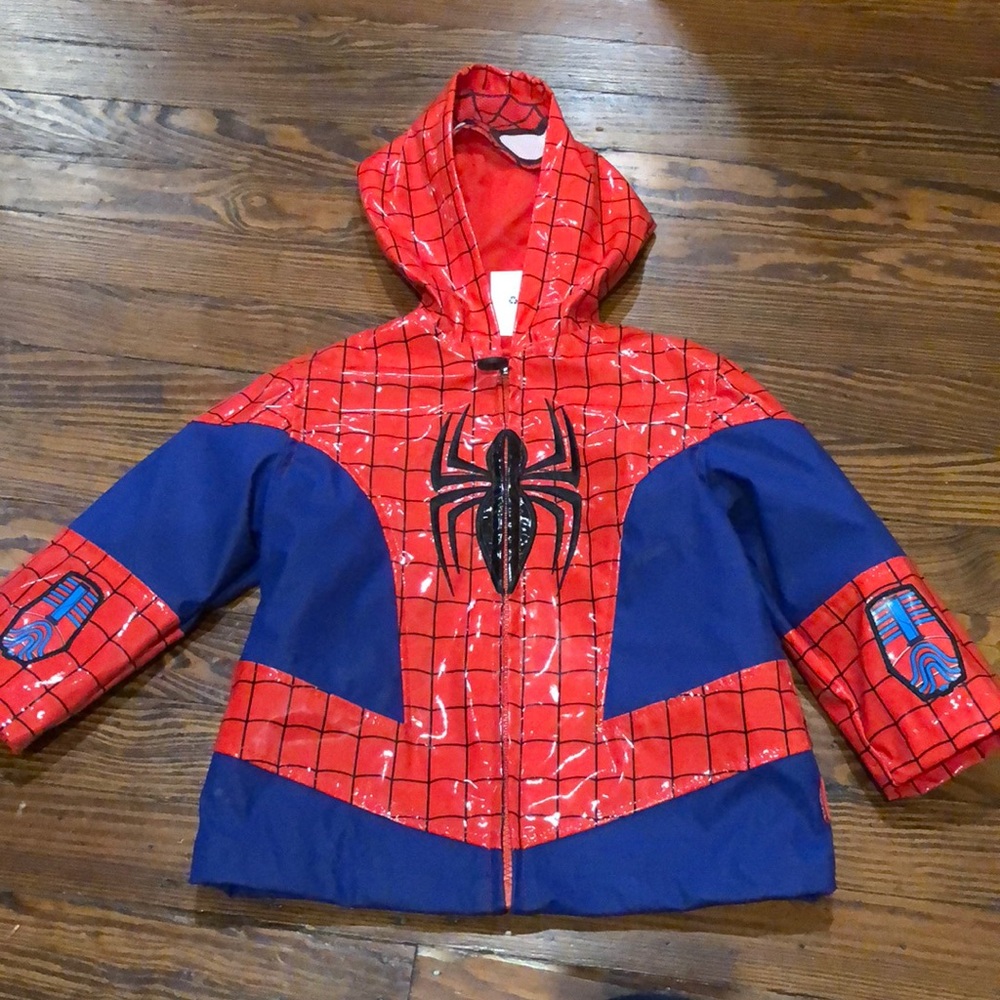 SOLD —Toddler Spider-Man raincoat